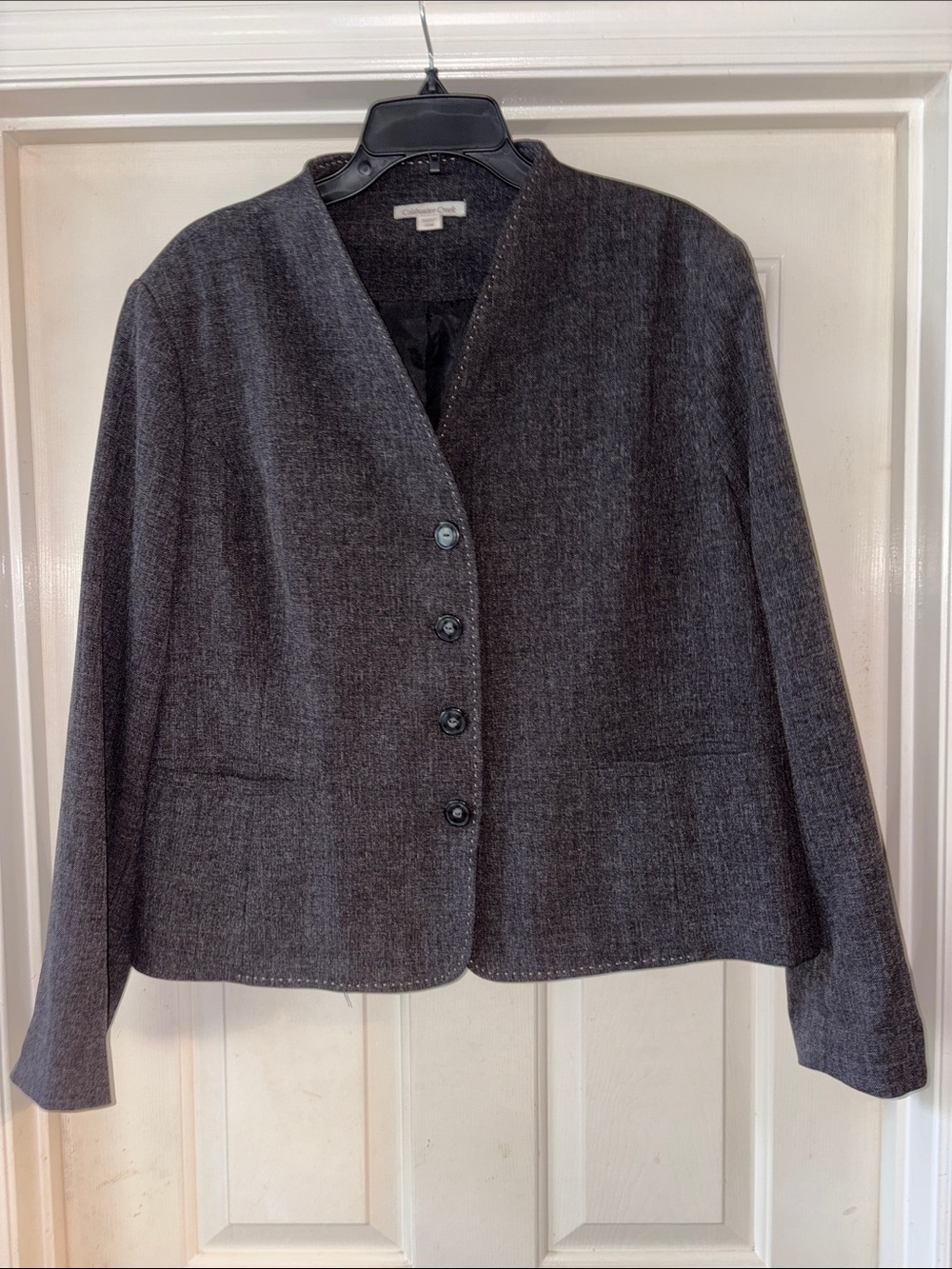 Coldwater Creek Charcoal Gray Lined Blazer